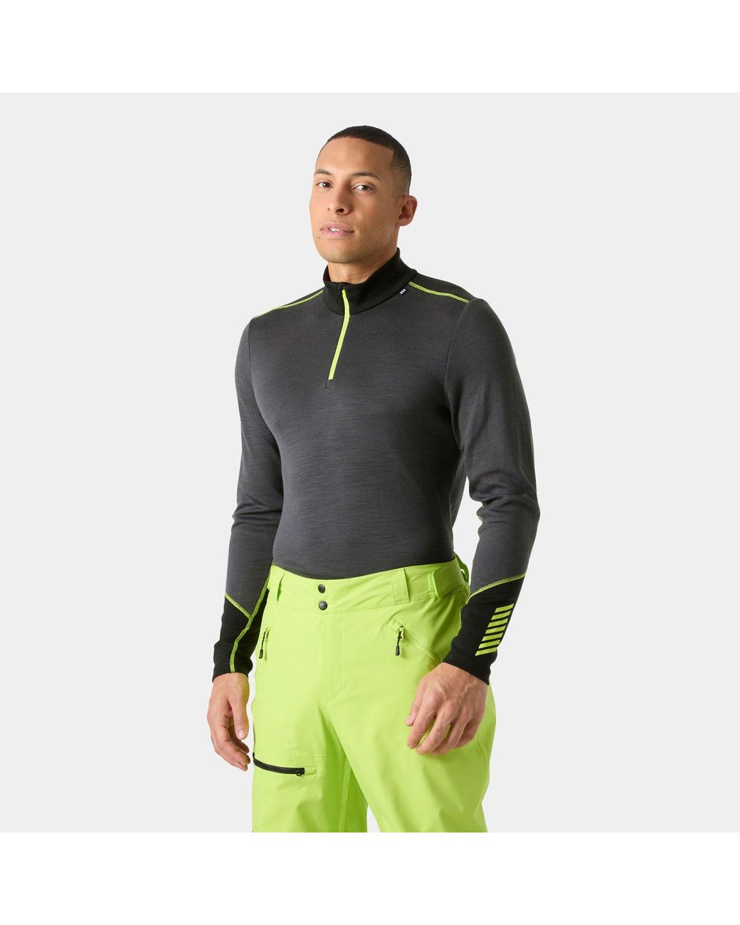 Helly Hansen Green Lifa Merino Midweight Half-Zip Base Layer for men