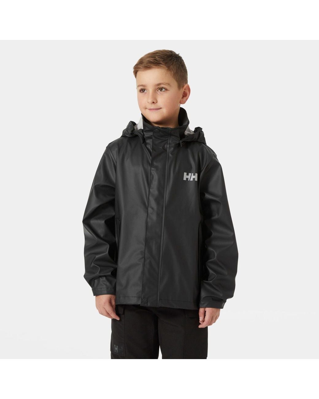 Helly Hansen Black Junior's Moss Classic Helox Rain Jacket