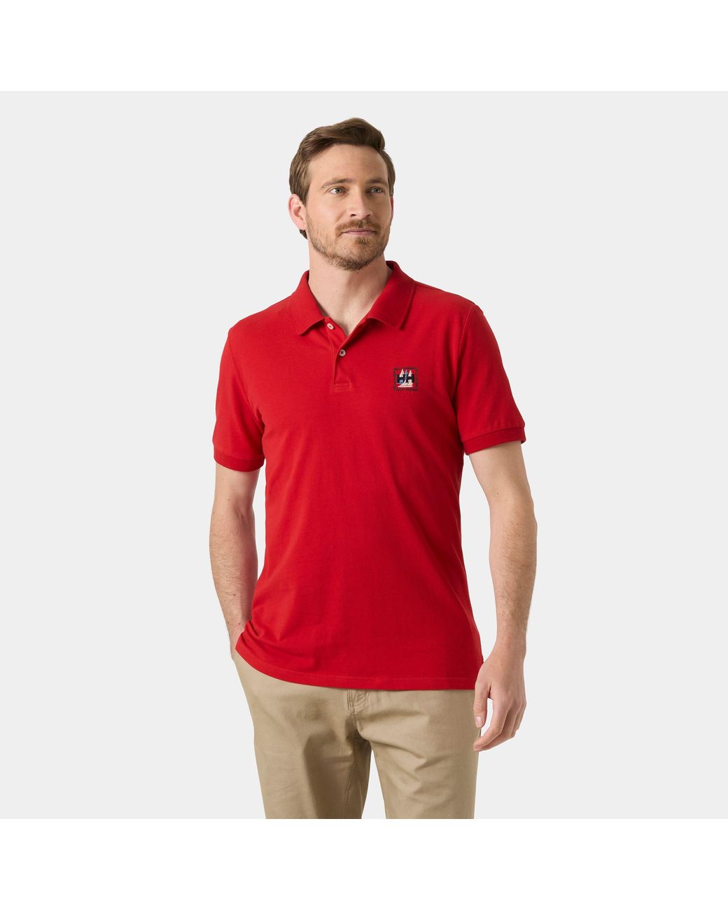 Helly Hansen Red Messina Graphic Fitted Polo for men
