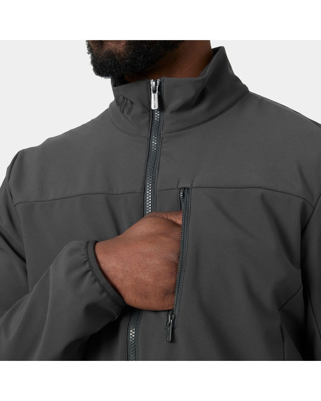 Helly Hansen Black Crew Softshell Jacket 2.0 for men