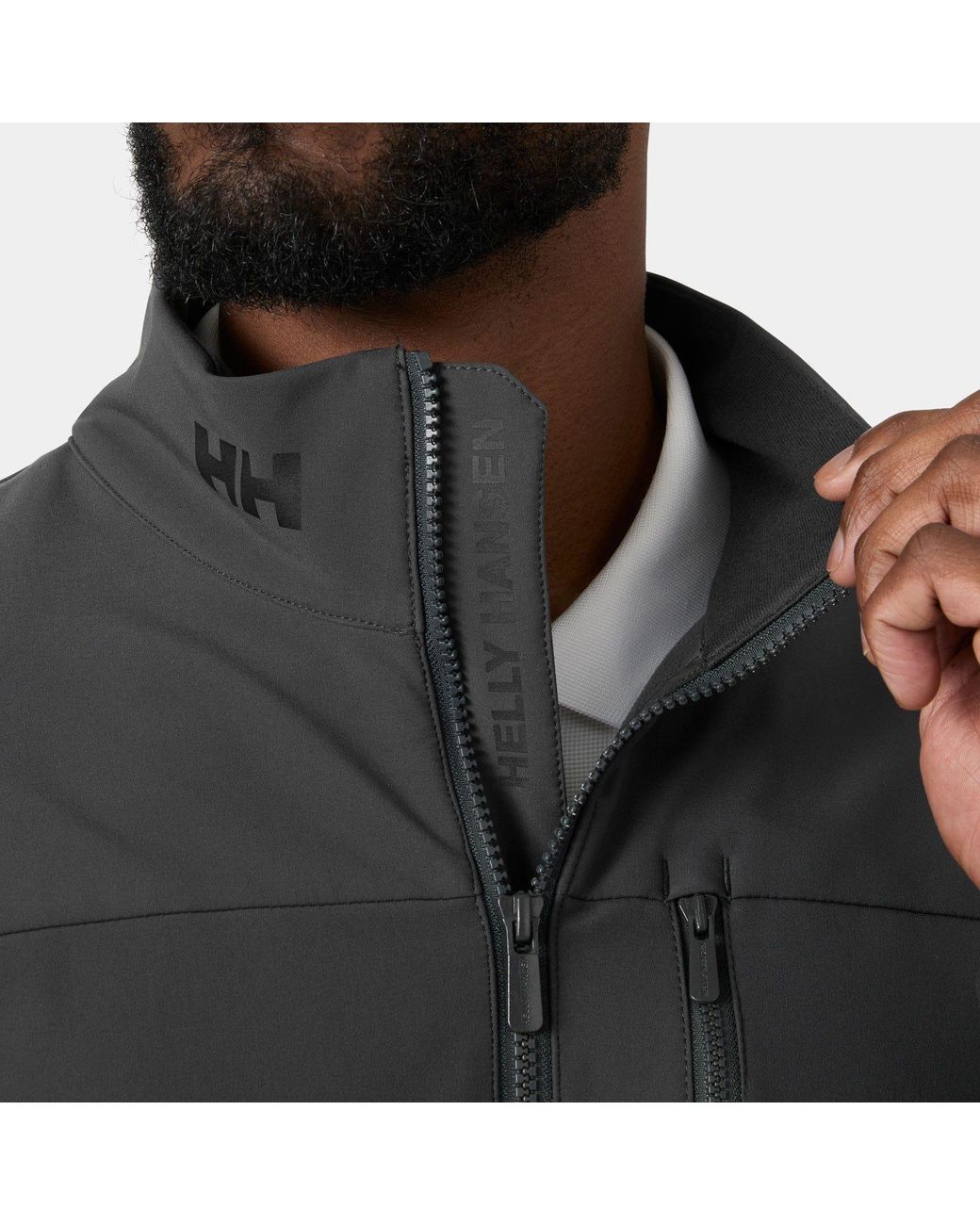 Helly Hansen Black Crew Softshell Jacket 2.0 for men