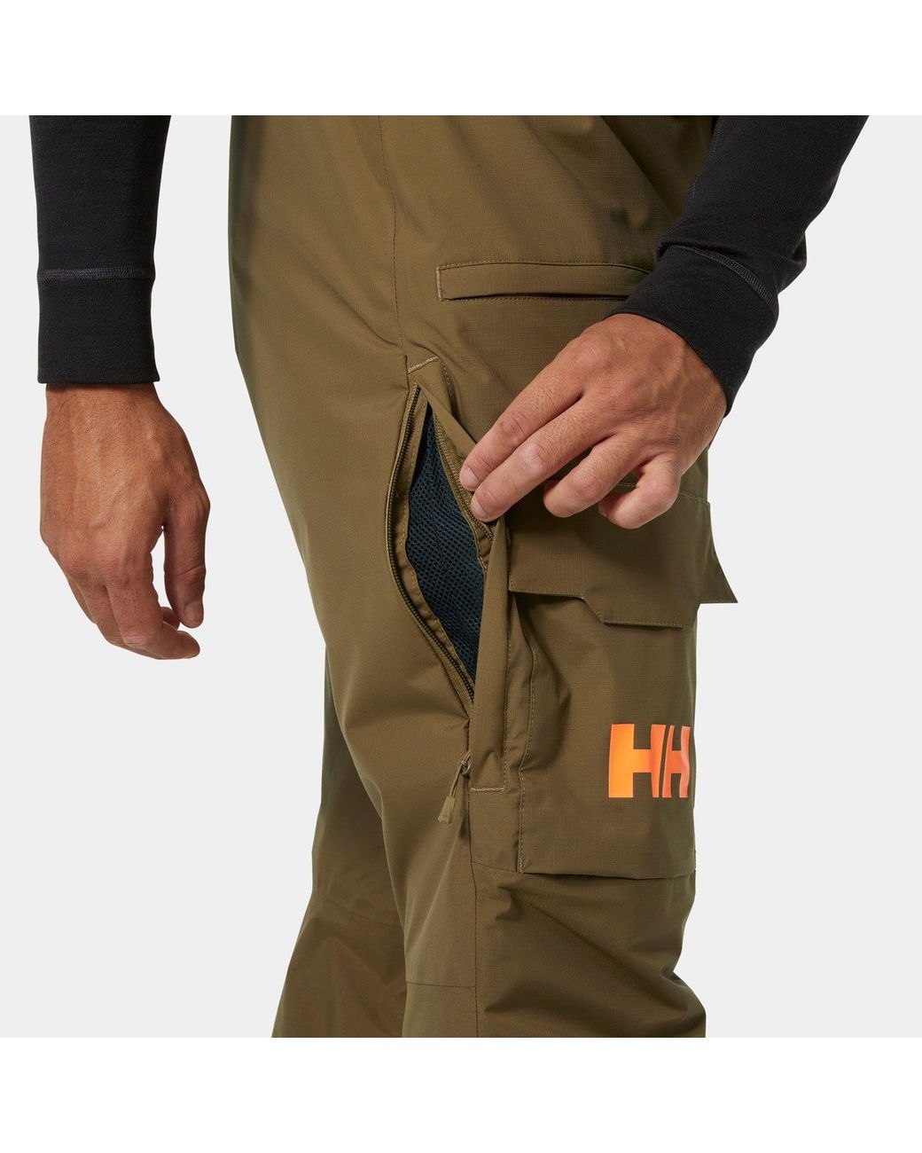 Helly Hansen Green Sogn Bib Cargo Ski Trousers for men