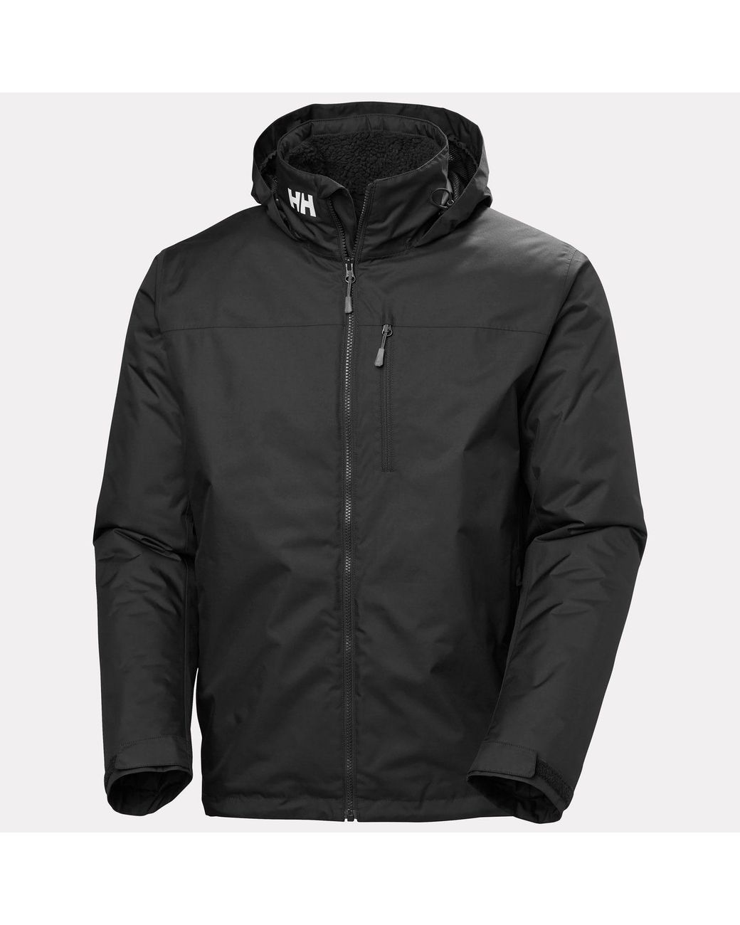 Helly Hansen Black Crew Hooded Pile Jacket for men