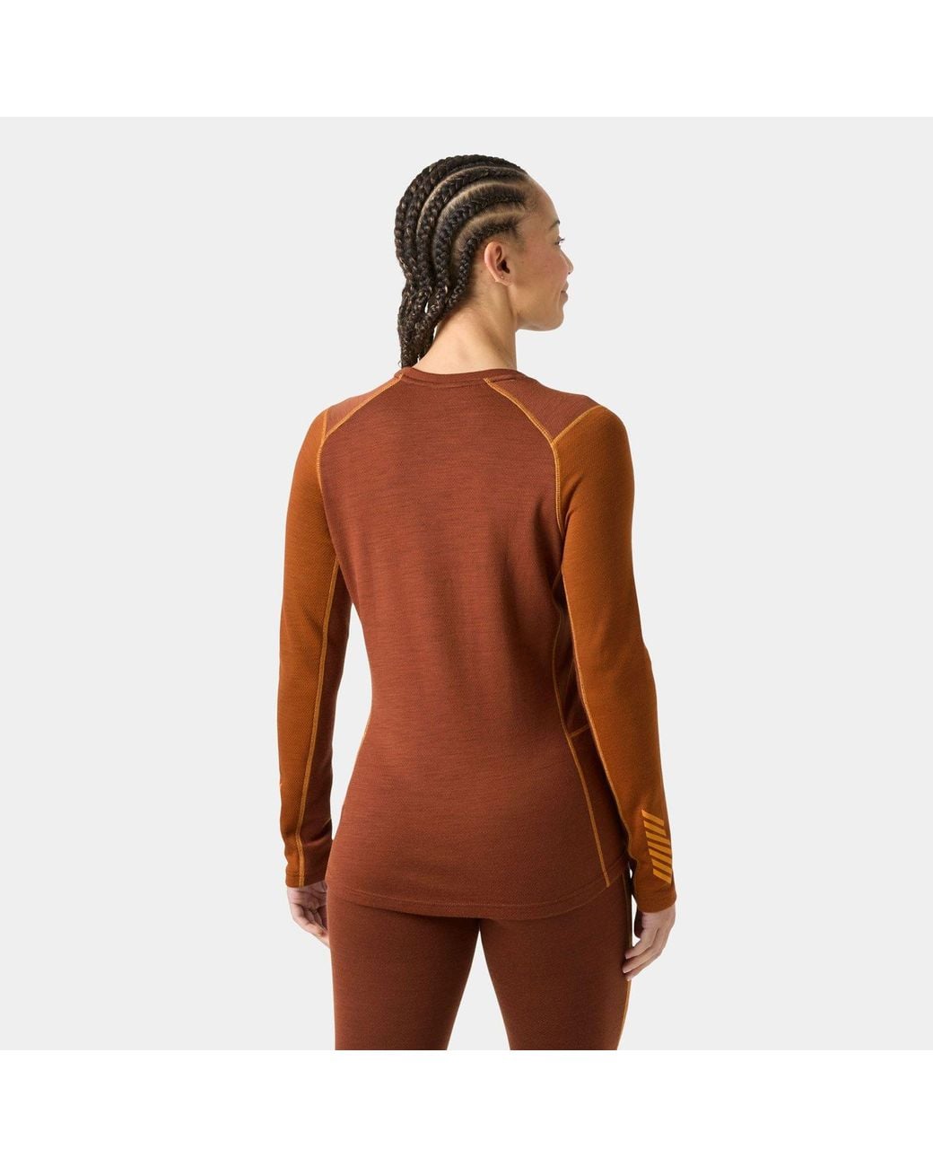 Helly Hansen Brown Lifa Merino Midweight Graphic Long-Sleeve Crew Base Layer