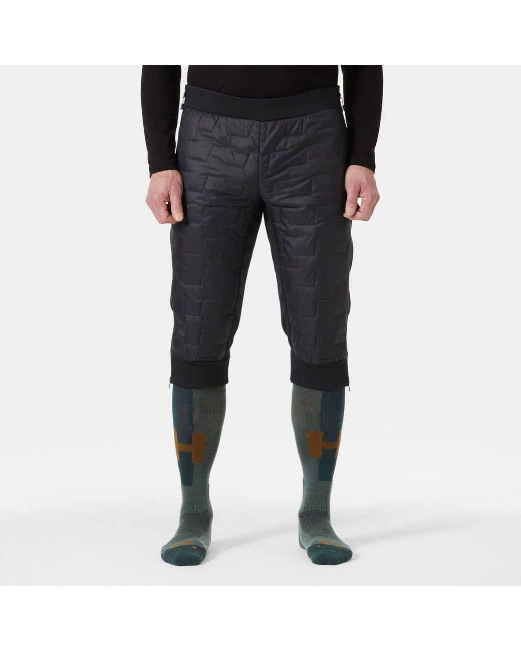 Helly Hansen Black Lifaloft Full-Zip Insulator 3/4 Pants for men
