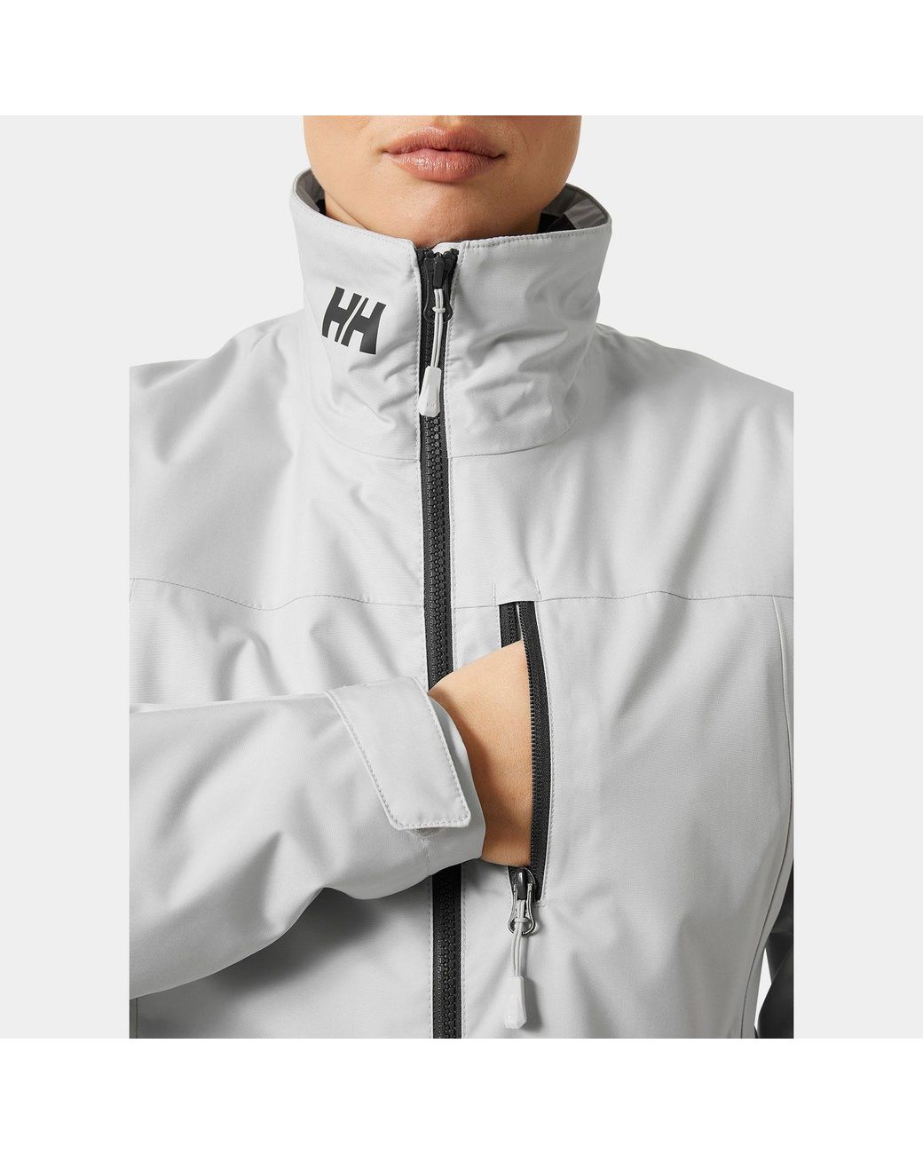 Helly Hansen Gray Damen Crew Midlayer-Segeljacke 2.0