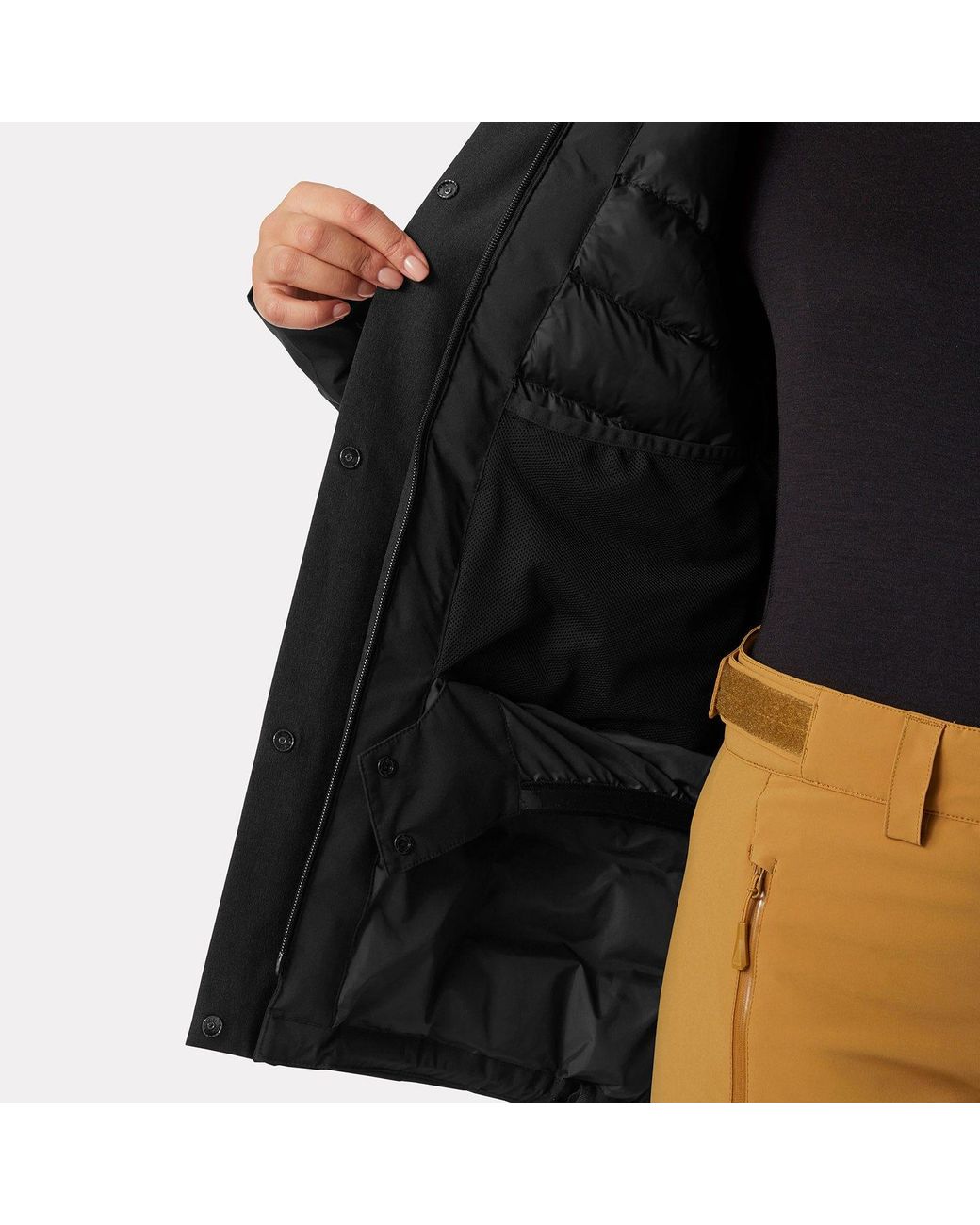Helly Hansen Black Snowplay Long Insulated Ski Jacket