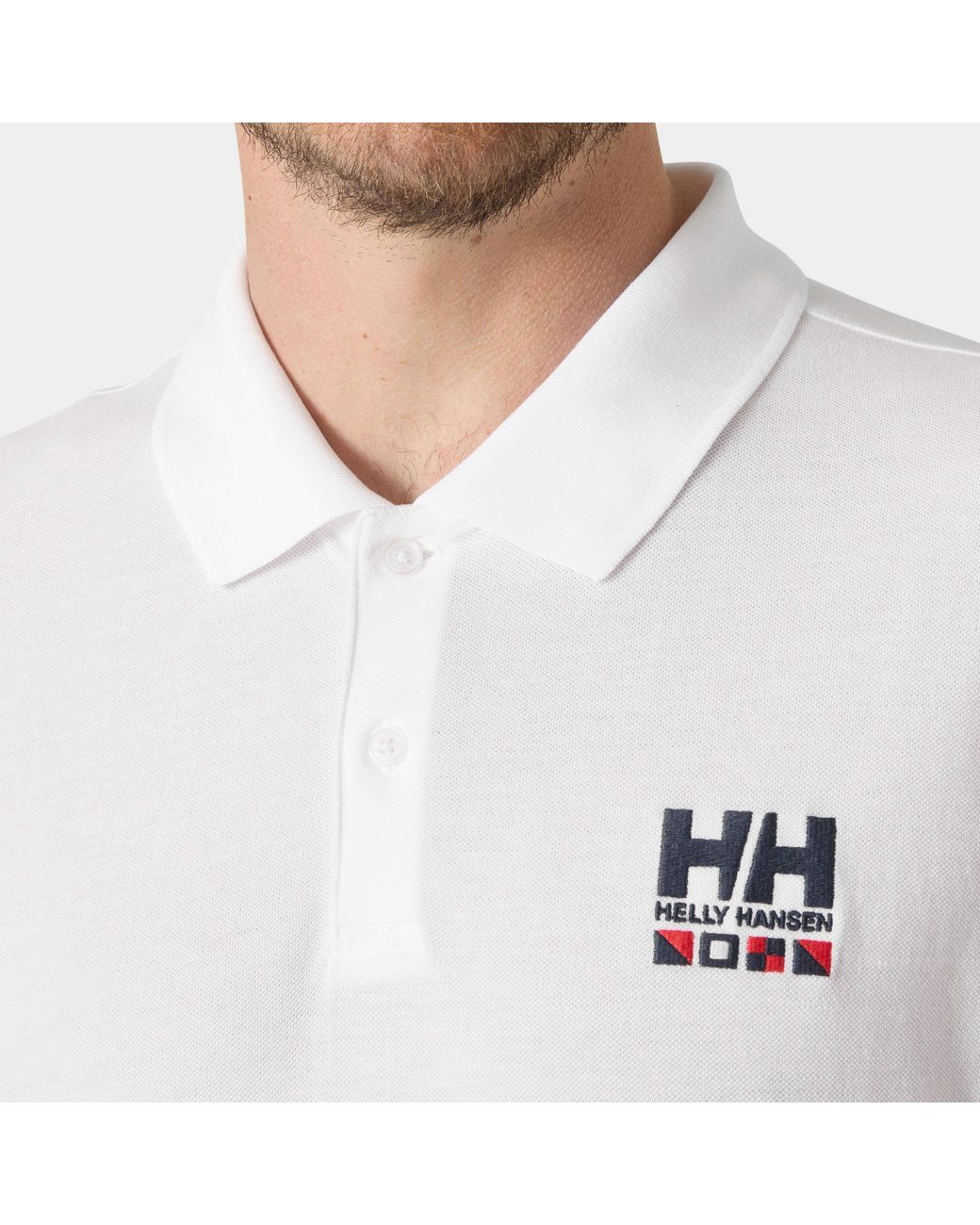 Helly Hansen White Messina Graphic Fitted Polo for men