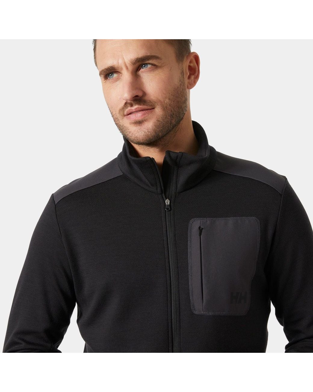 Helly Hansen Black Lifa Merino Midlayer Jacket for men