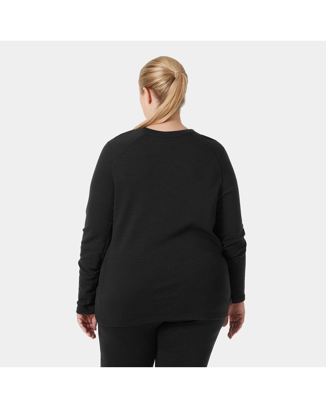 Helly Hansen Black Lifa® Merino Midweight Crew Plus Shirt