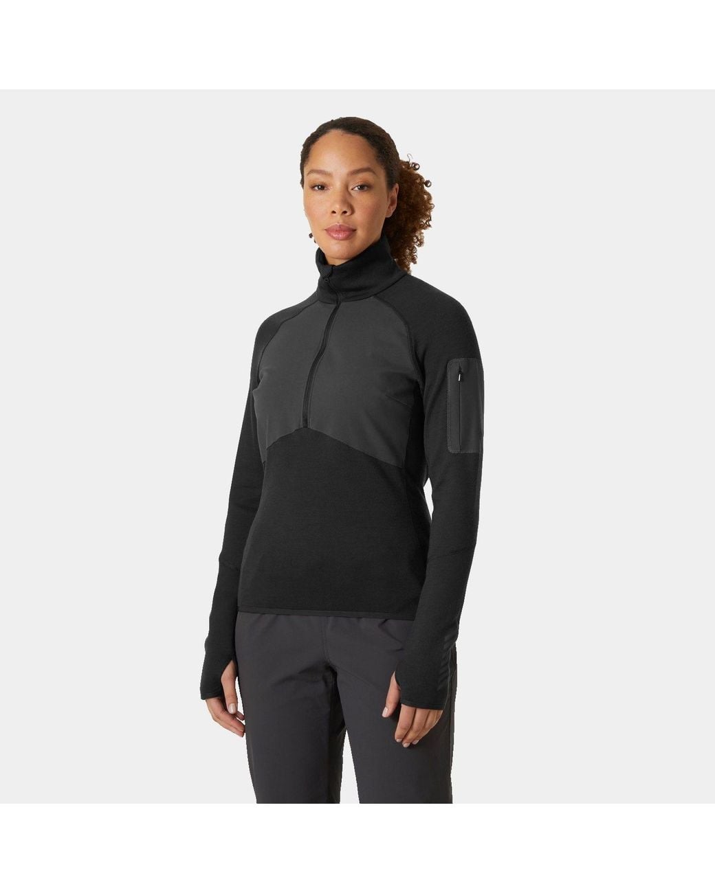 Helly Hansen Black Lifa® Merino Wool Midlayer Half Zip