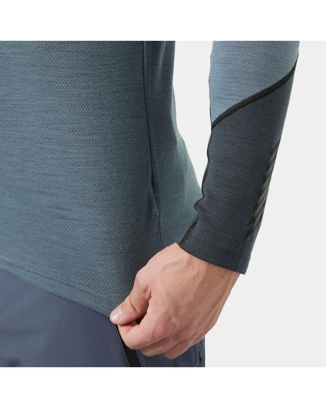 Helly Hansen Blue Lifa Merino Midweight Half-Zip Base Layer for men