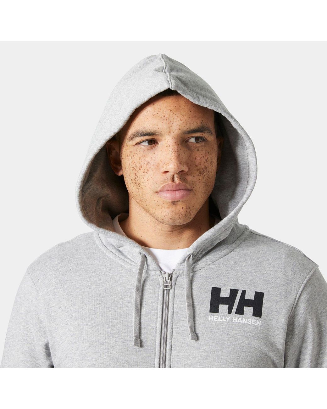 Helly Hansen Gray Logo Full-Zip Hoodie for men
