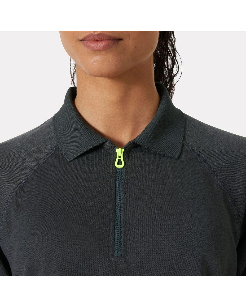 Helly Hansen Black Inshore Zip Crop Polo