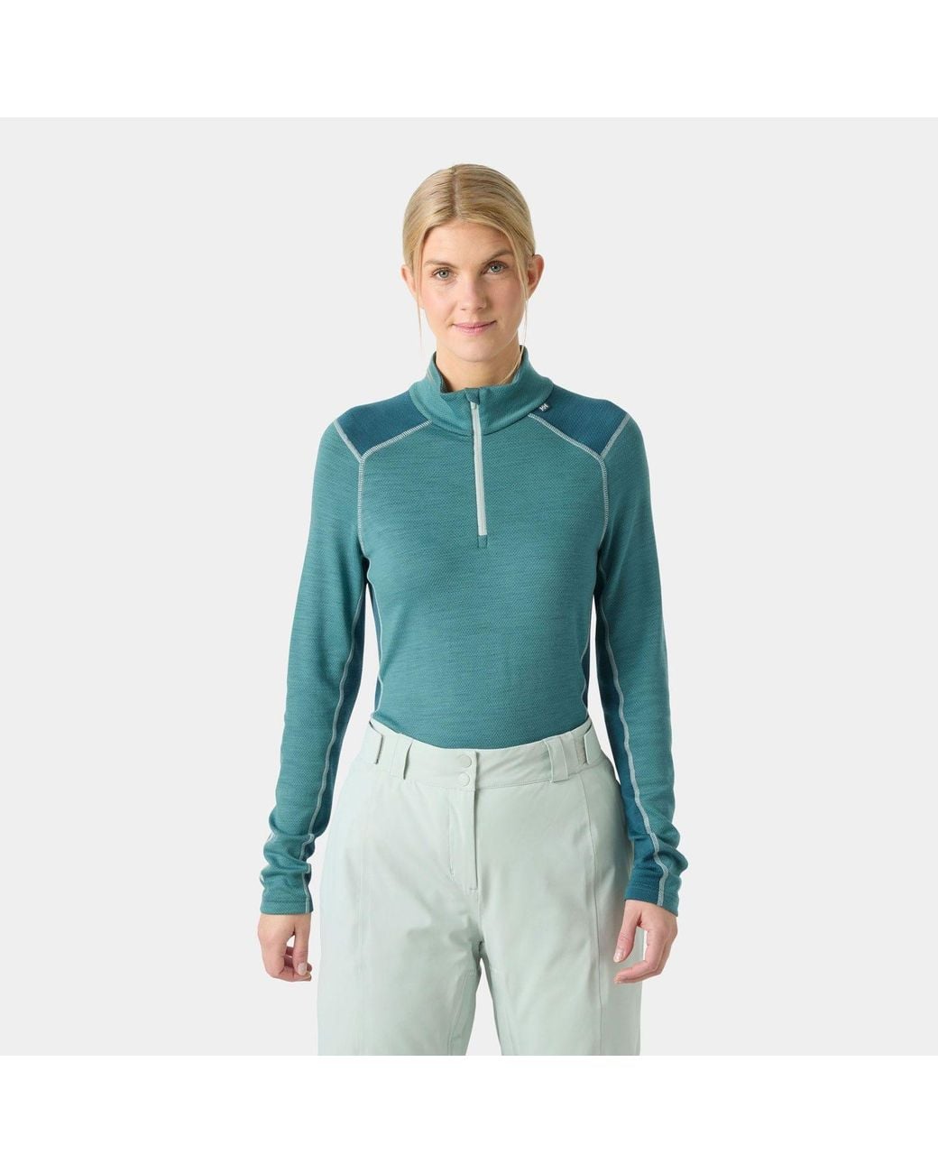 Helly Hansen Blue Lifa Merino Midweight Half-Zip Base Layer