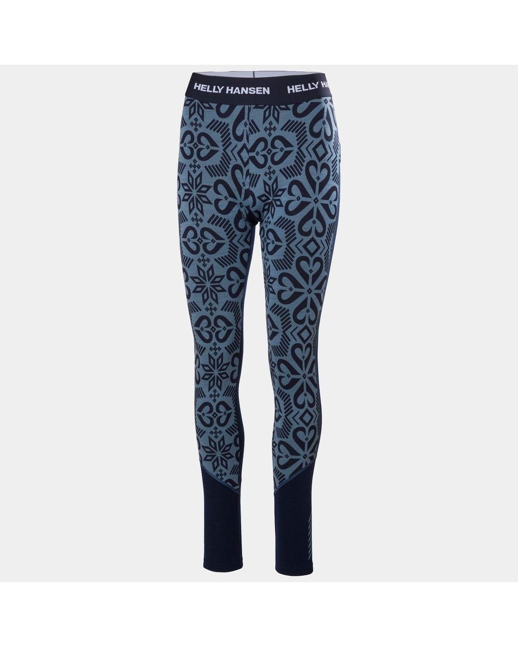Helly Hansen Blue Lifa Merino Midweight Graphic Base Layer Pants