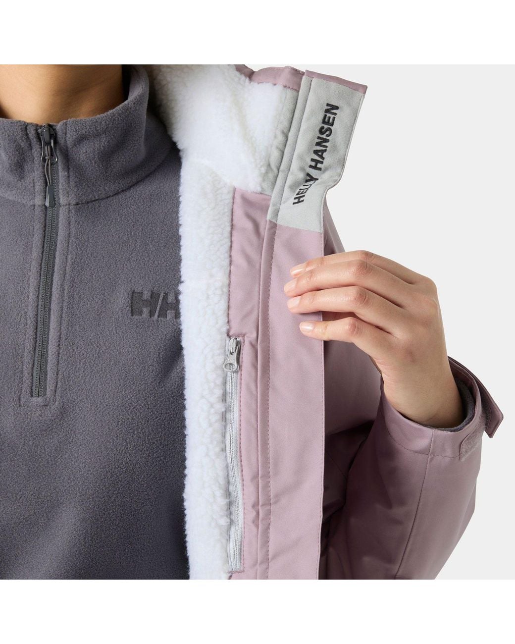 Helly Hansen Purple Crew Hooded Pile Jacket