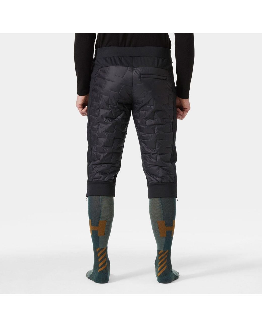 Helly Hansen Black Lifaloft Full-Zip Insulator 3/4 Pants for men