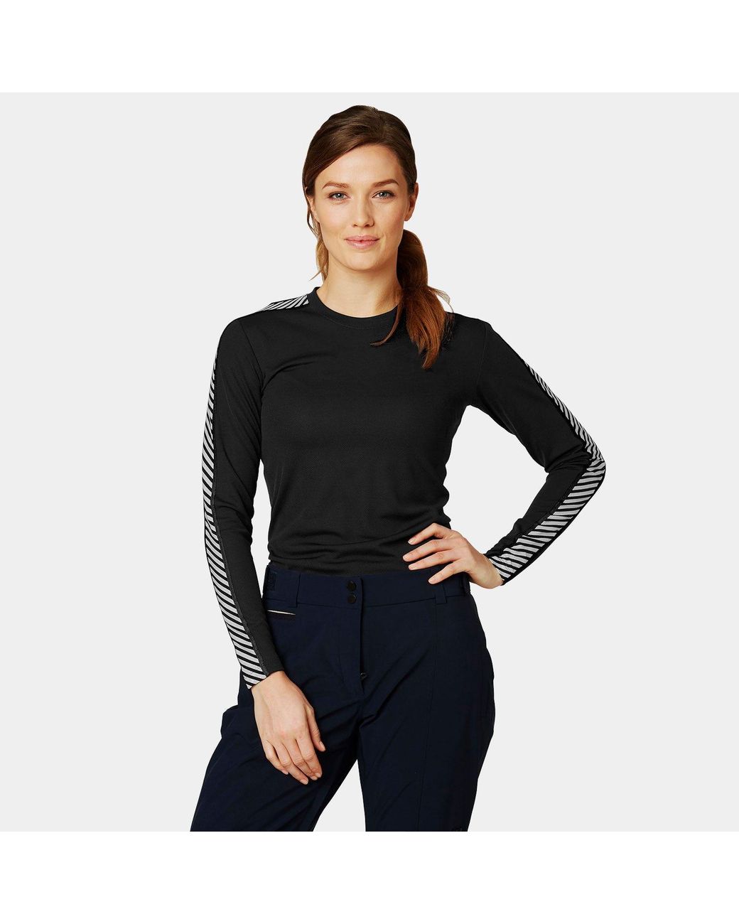 Helly Hansen Black Lifa Long Sleeve Crew Base Layer