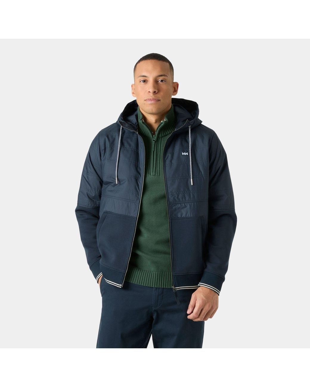 Helly Hansen Blue Koster Hybrid Full-Zip Hoodie for men