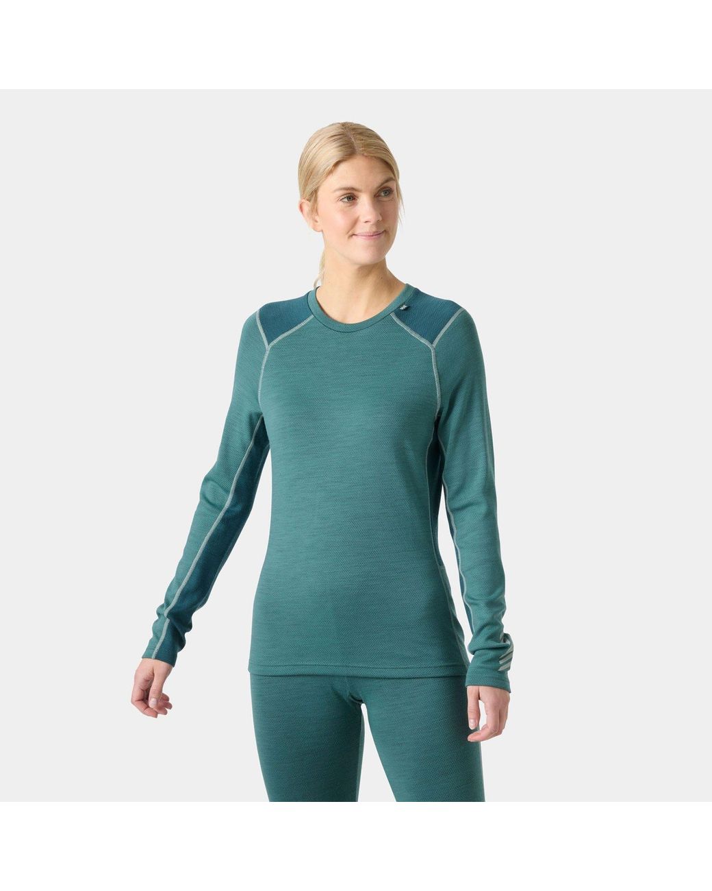 Helly Hansen Blue Lifa Merino Midweight Crew Base Layer