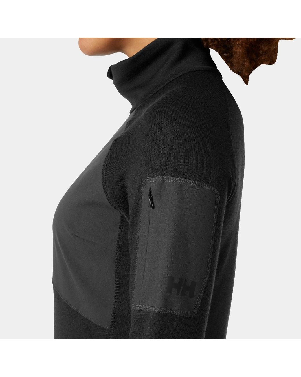 Helly Hansen Black Lifa® Merino Wool Midlayer Half Zip