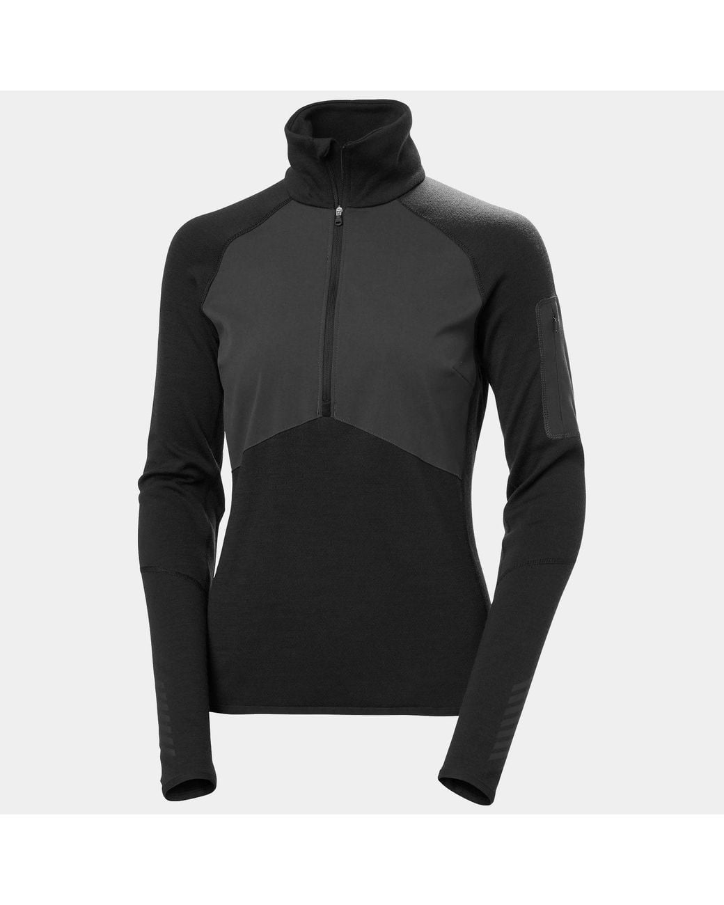 Helly Hansen Black Lifa® Merino Wool Midlayer Half Zip