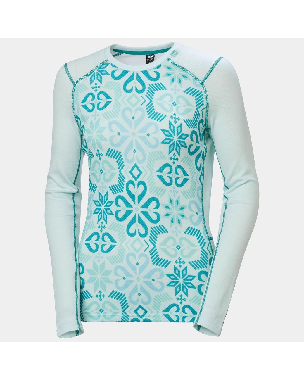 Helly Hansen Blue 'Lifa Merino Midweight Graphic Crew Base Layer