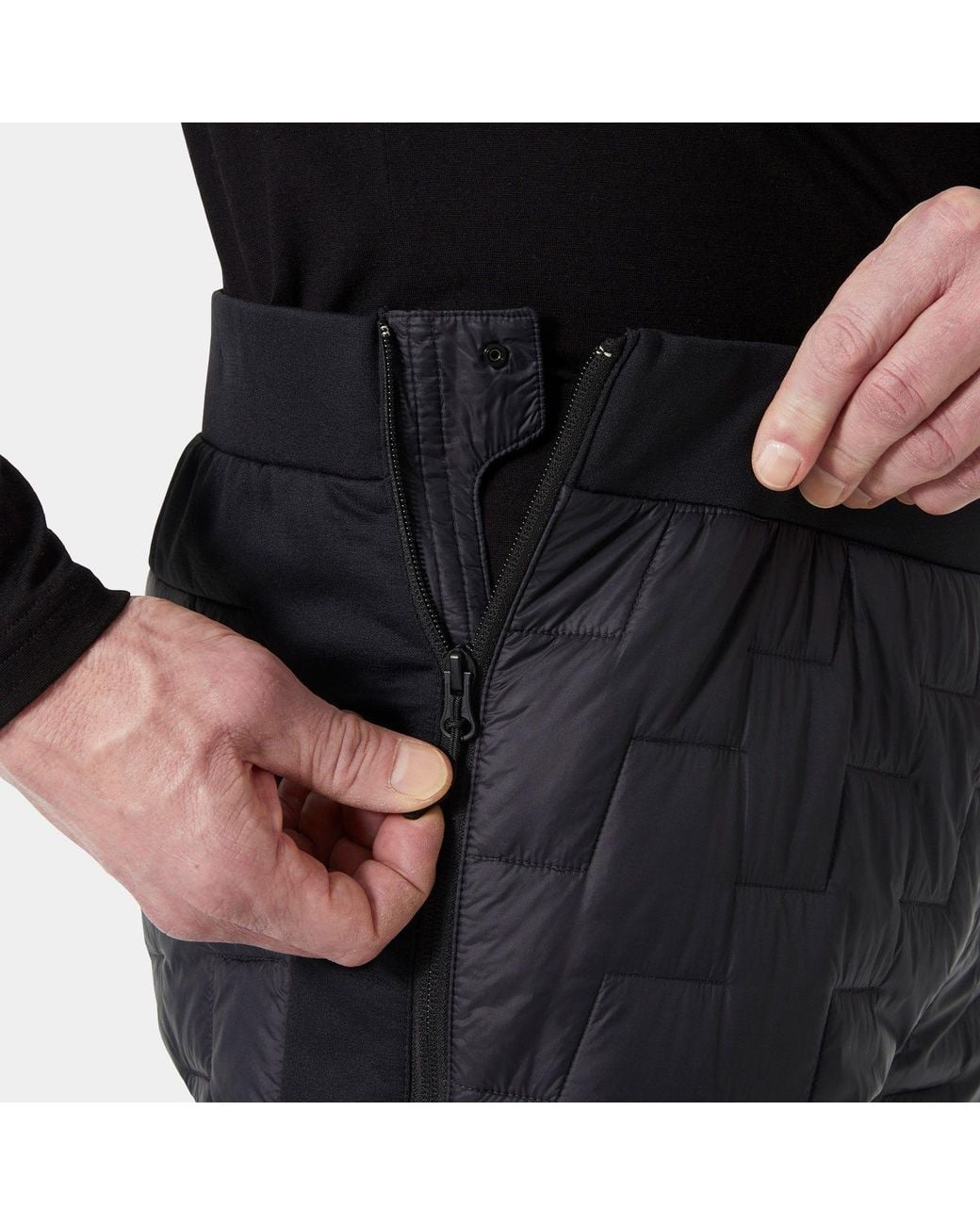 Helly Hansen Black Lifaloft Full-Zip Insulator 3/4 Pants for men