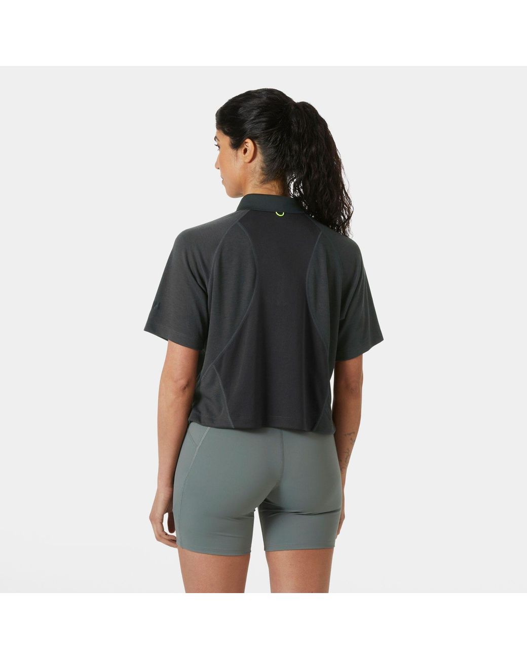 Helly Hansen Black Inshore Zip Crop Polo