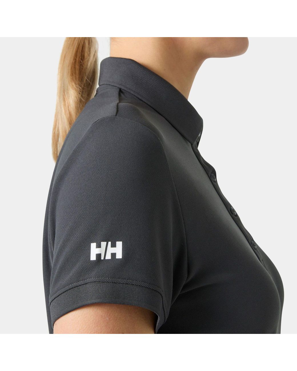 Helly Hansen Black Crewline Quick-Dry Stretch Polo Shirt