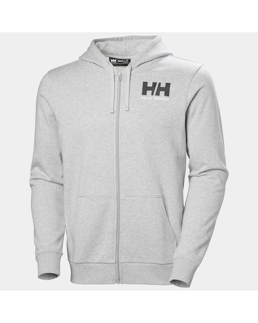 Helly Hansen Gray Logo Full-Zip Hoodie for men