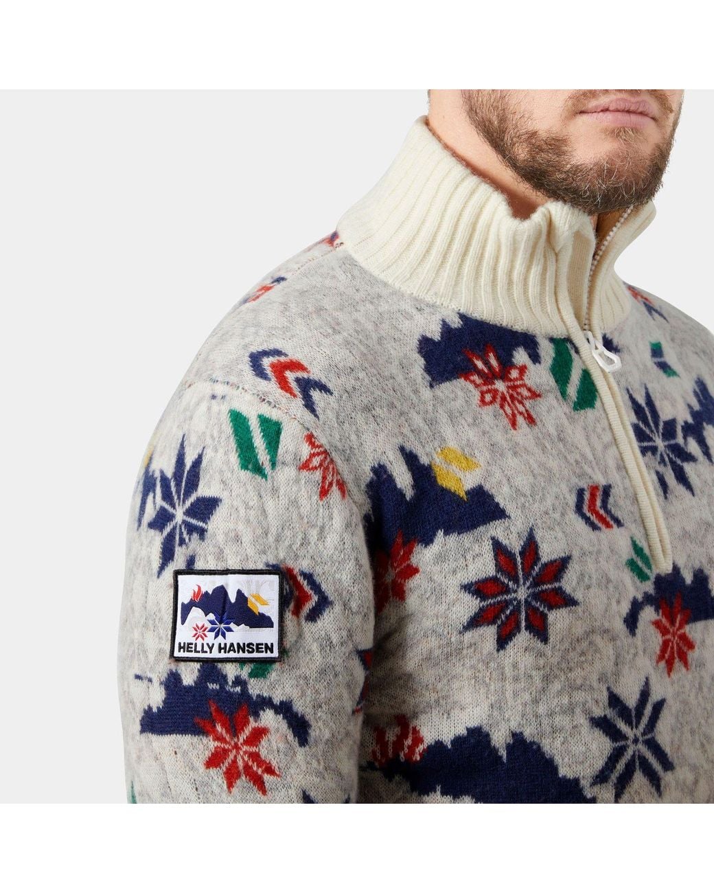 Arctic Ocean Icelander Wool Knit ½ Zip Felpa Bianco di Helly Hansen in Gray da Uomo