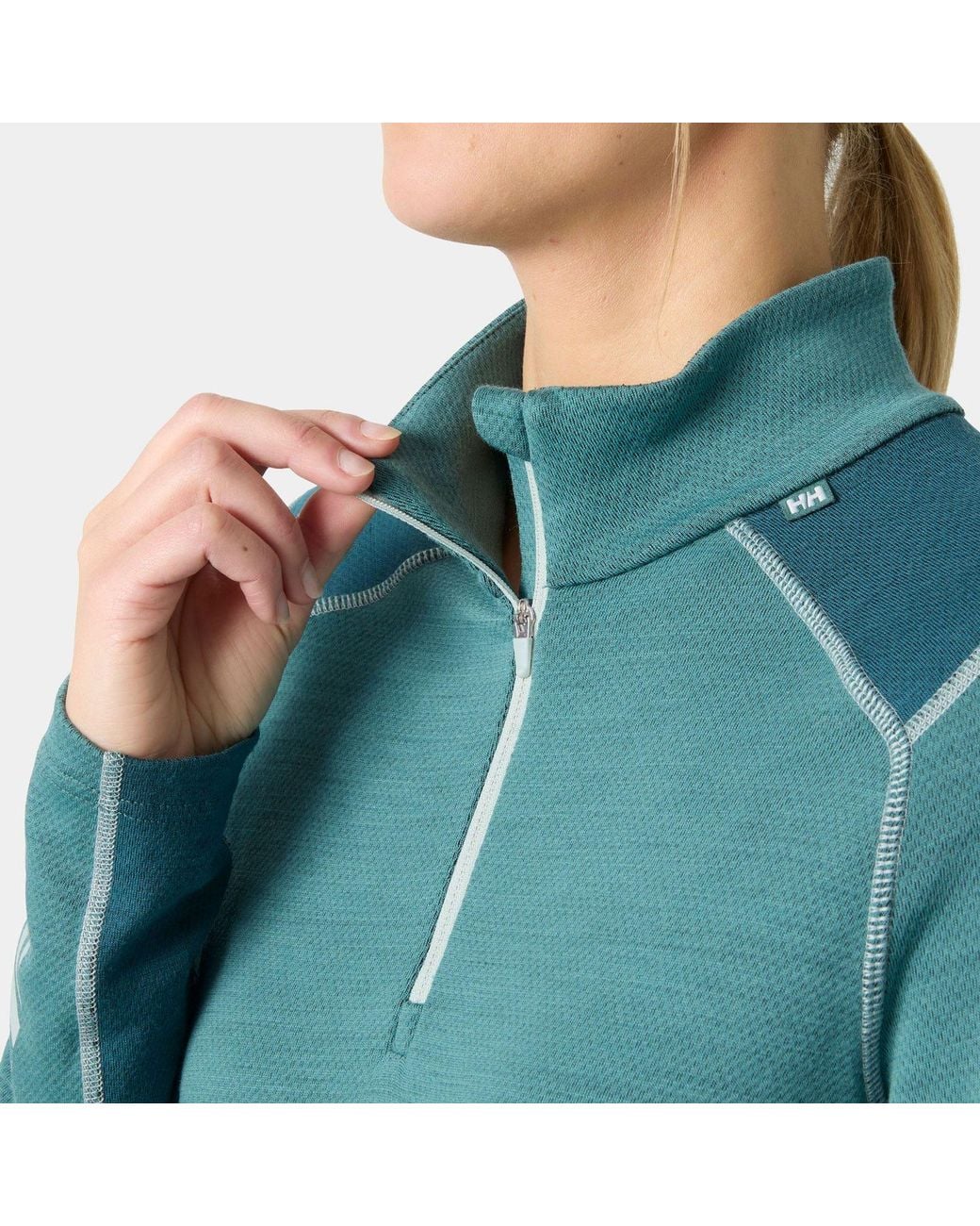 Helly Hansen Blue Lifa Merino Midweight Half-Zip Base Layer