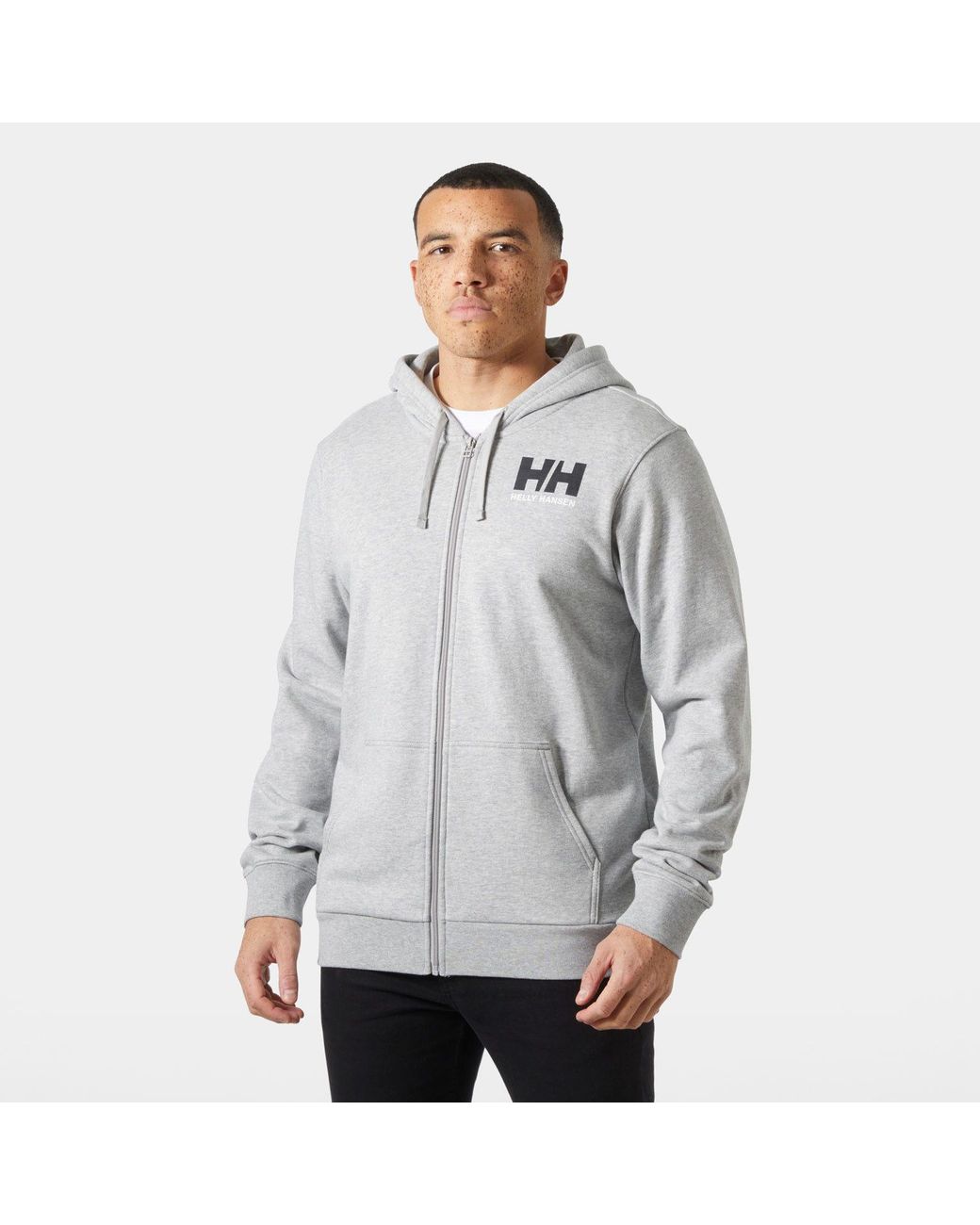 Helly Hansen Gray Logo Full-Zip Hoodie for men