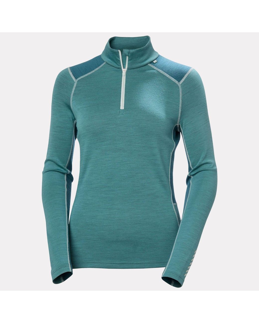 Helly Hansen Blue Lifa Merino Midweight Half-Zip Base Layer