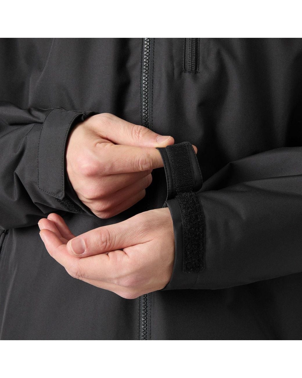 Helly Hansen Black Crew Hooded Pile Jacket for men