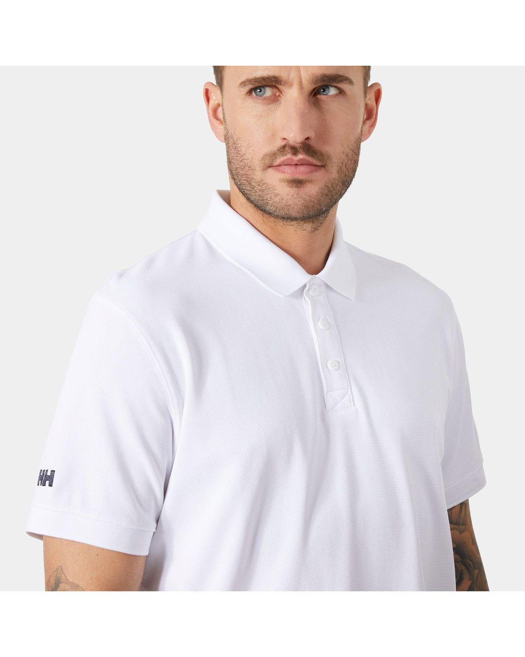 Helly Hansen White Riftline Quick-Dry Tactel Polo Shirt for men