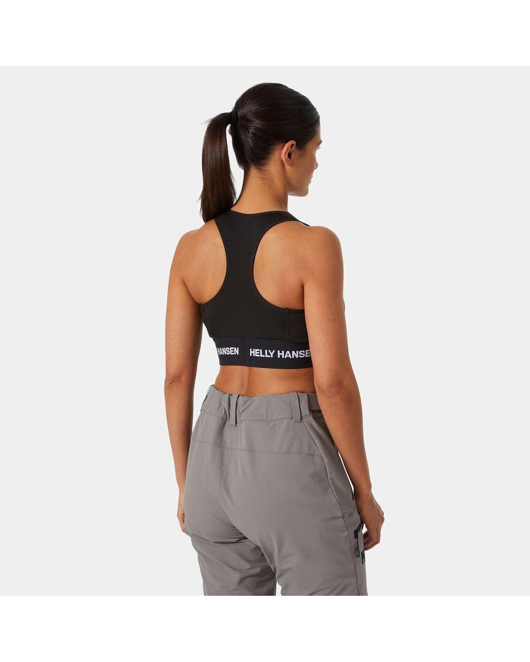 Helly Hansen Black Lifa Merino Midweight Base Layer Bra