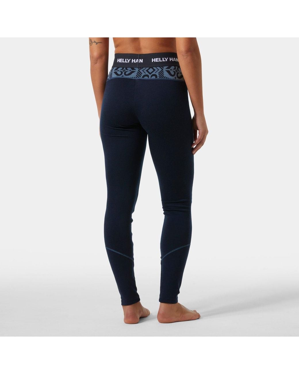 Helly Hansen Blue Lifa Merino Midweight Graphic Base Layer Pants