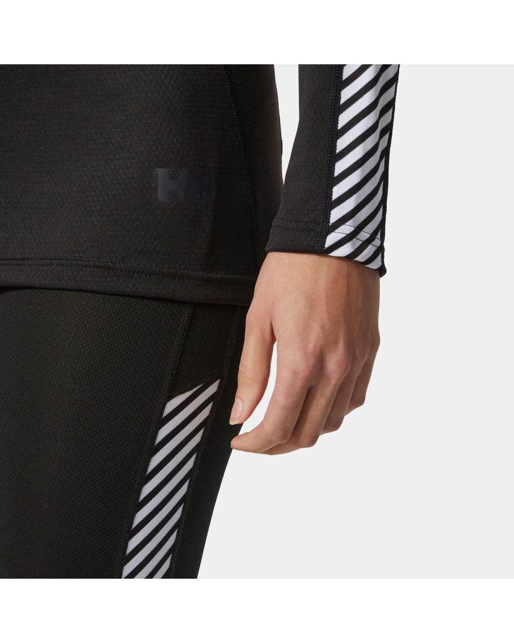 Helly Hansen Black Lifa Active Stripe Crew Base Layer