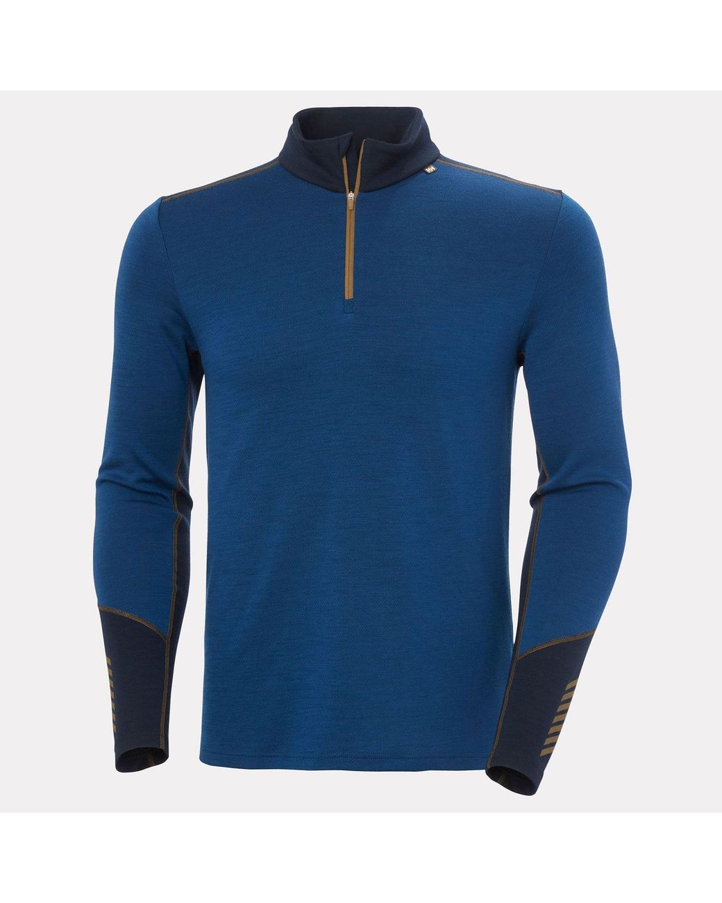 Helly Hansen Blue Lifa Merino Midweight Half-Zip Base Layer for men