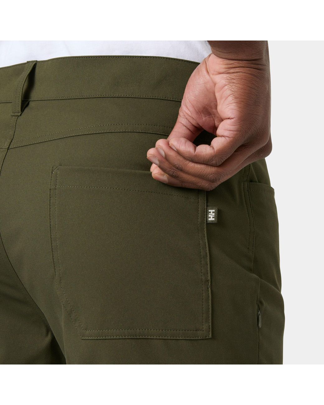 Helly Hansen Green Holmen 5 Pocket Shorts for men