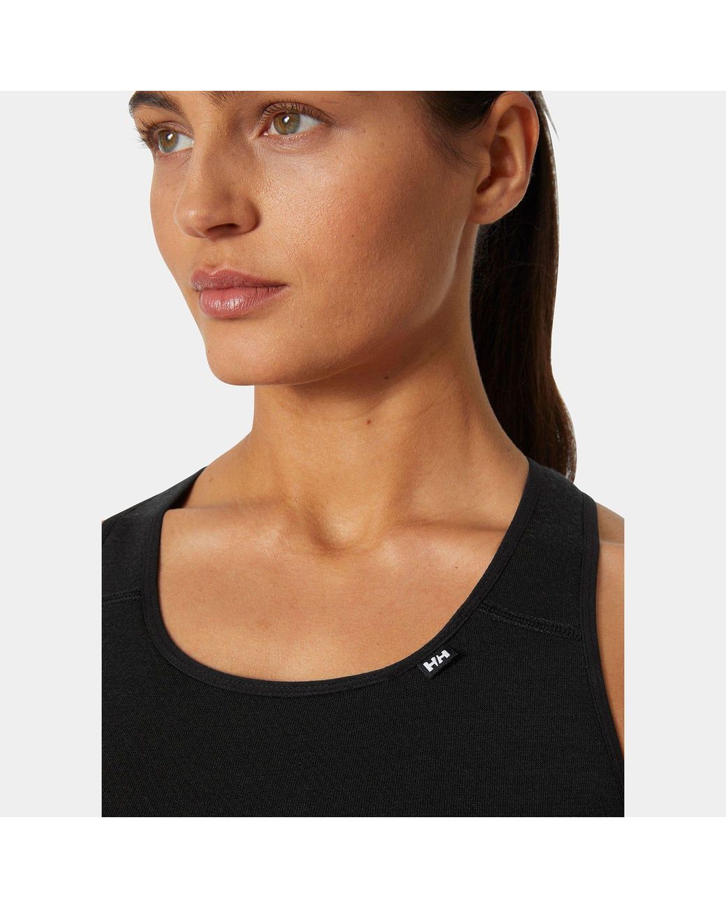 Helly Hansen Black Lifa Merino Midweight Base Layer Bra