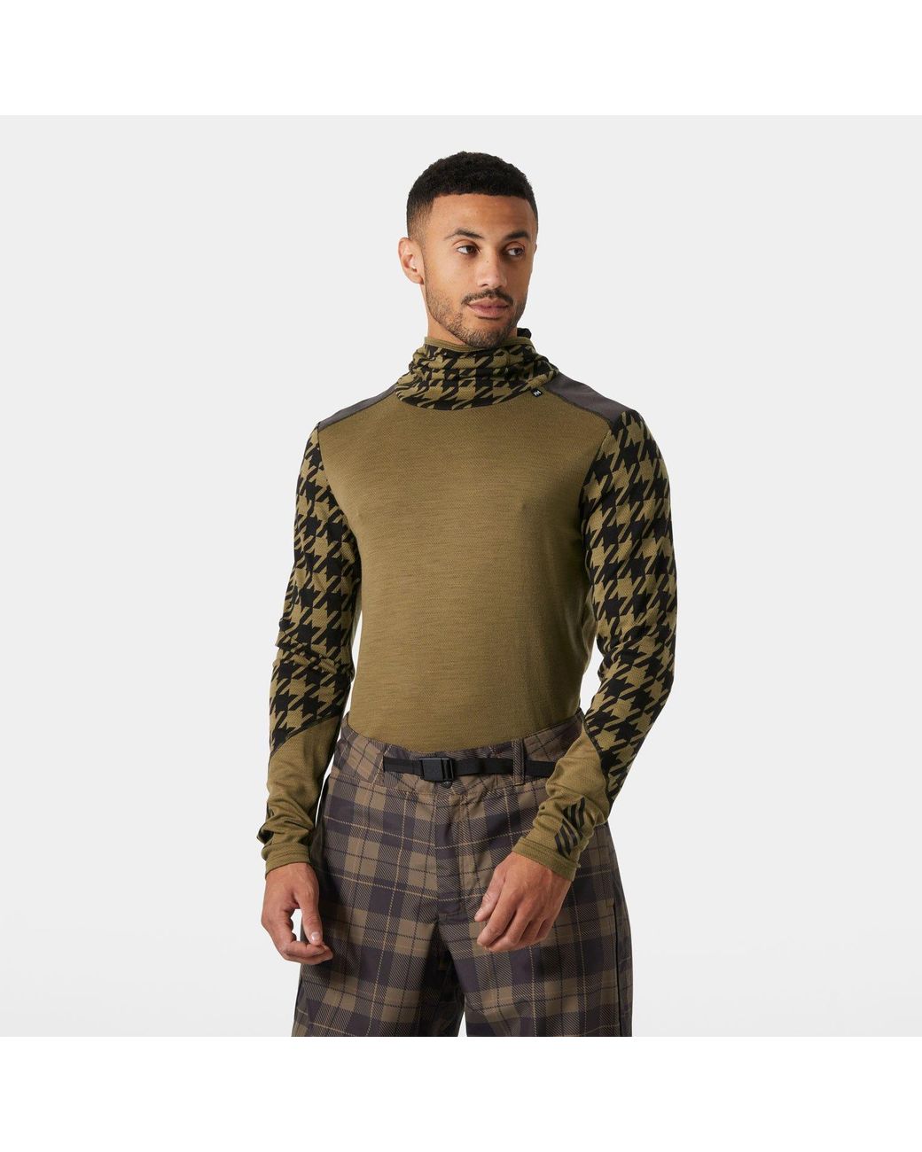 Helly Hansen Green Lifa Merino Midweight Balaclava Hoodie for men