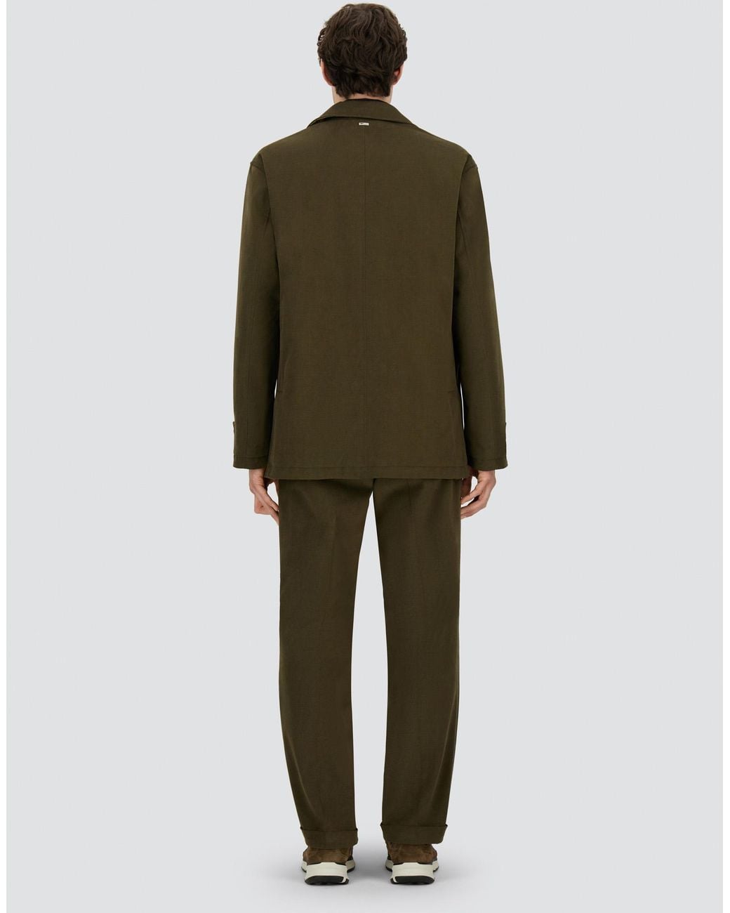 Herno Green Stretch Cotton Velvet And Monogram Shacket for men