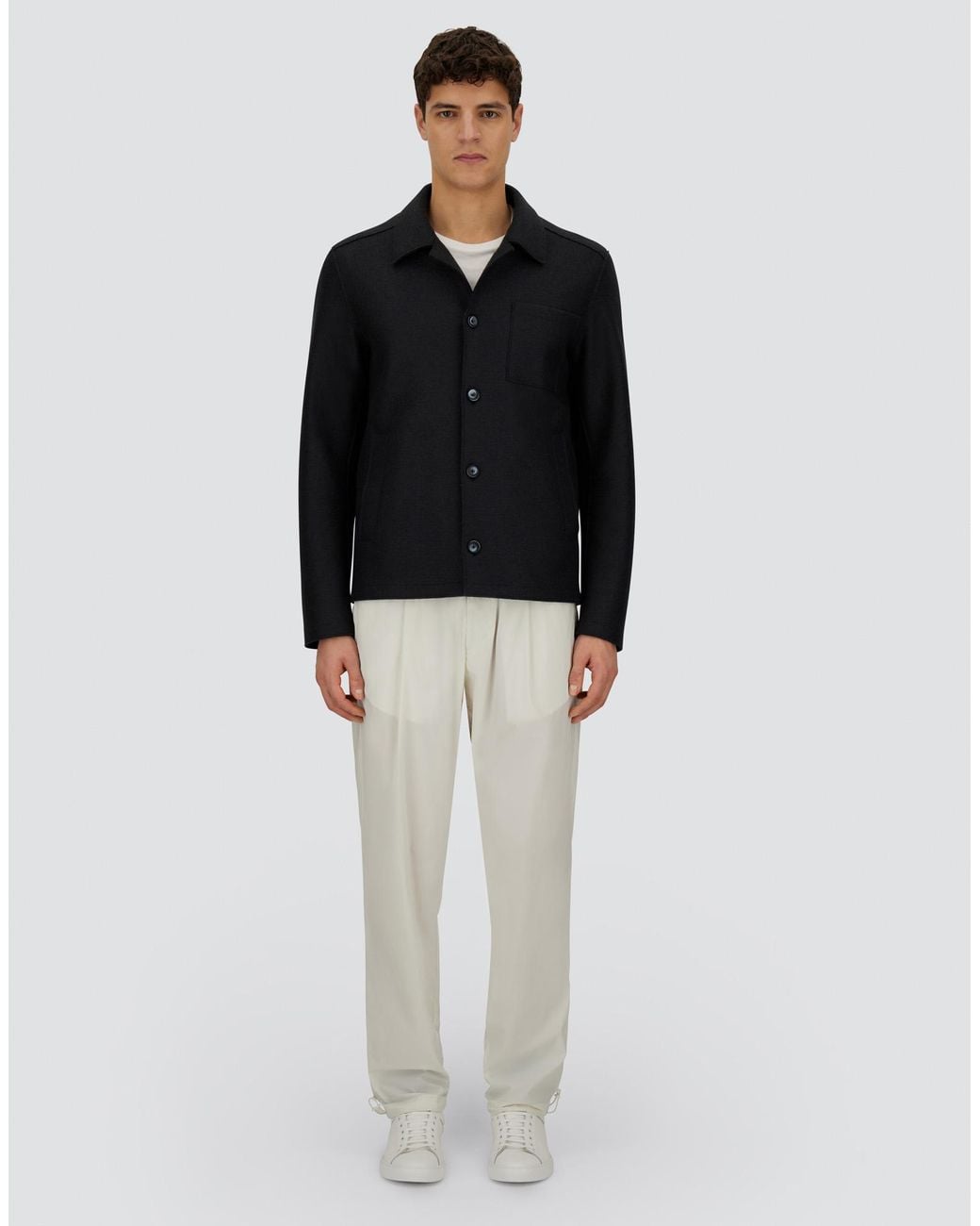 Herno Blue Resort Felted Wool Shacket for men