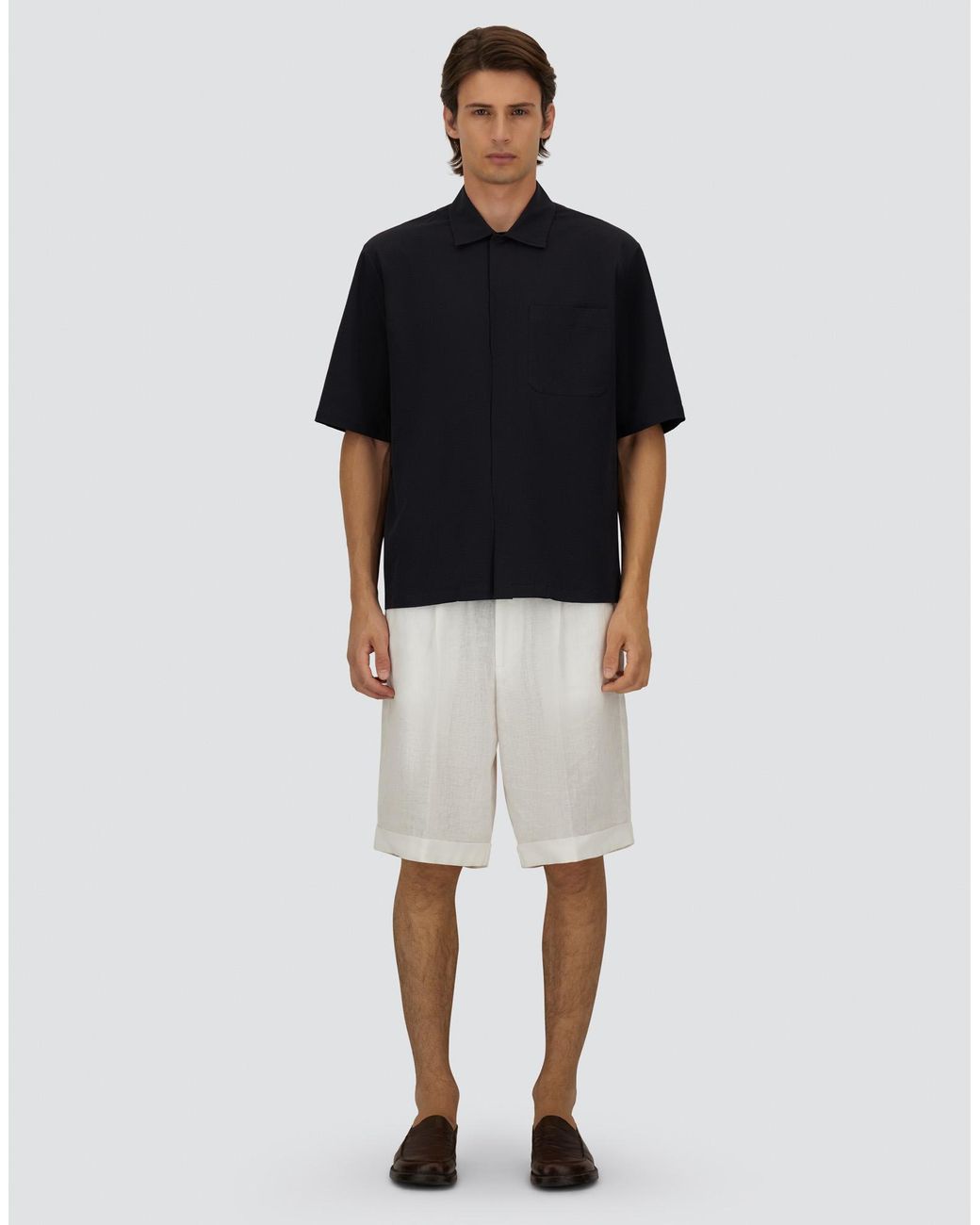 Herno Blue Seer-Crease Shirt for men