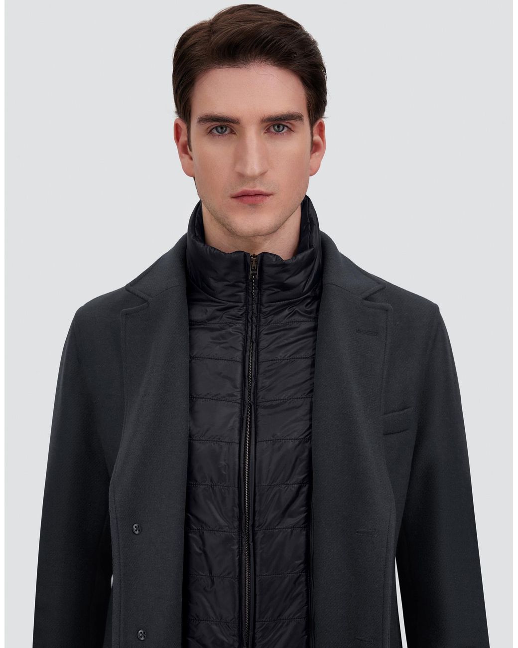 Herno Blue Ecowool And Nylon Ultralight Coat for men