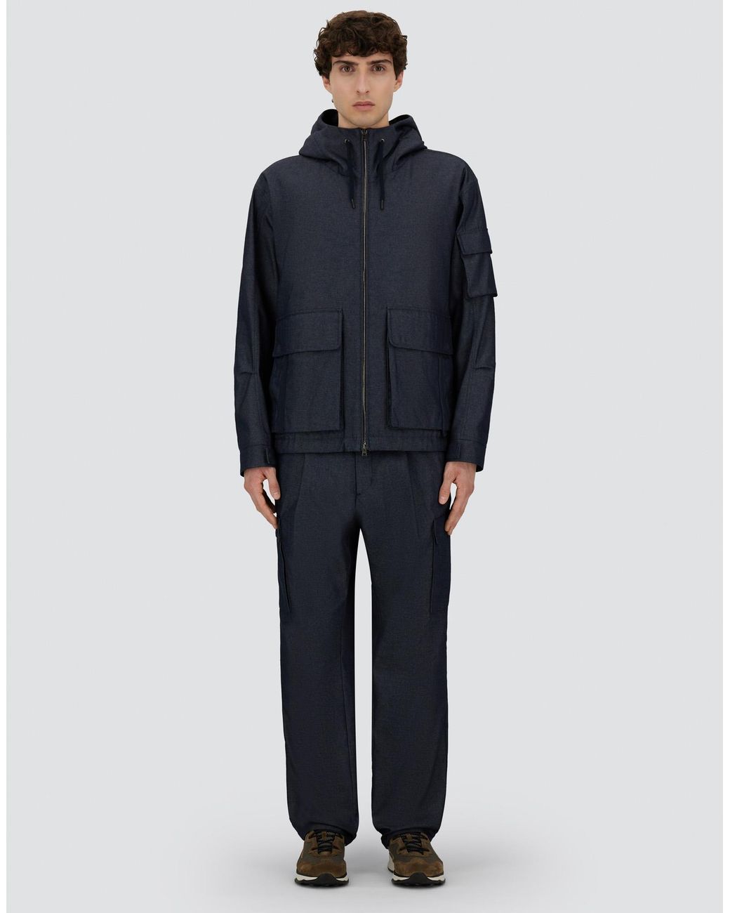 Herno Blue Denim-Effect Cotton Jacket for men